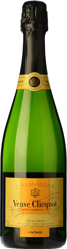 88,95 € 送料無料 | 白スパークリングワイン Veuve Clicquot Vintage Brut A.O.C. Champagne シャンパン フランス Pinot Black, Chardonnay, Pinot Meunier ボトル 75 cl