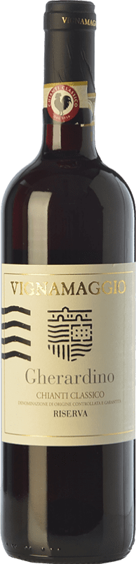 22,95 € Envío gratis | Vino tinto Vignamaggio Gherardino Reserva D.O.C.G. Chianti Classico Toscana Italia Merlot, Sangiovese Botella 75 cl
