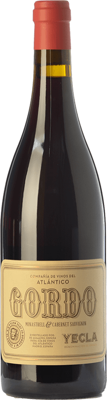 9,95 € Бесплатная доставка | Красное вино Vinos del Atlántico Gordo Молодой D.O. Yecla Регион Мурсия Испания Cabernet Sauvignon, Monastrell бутылка 75 cl