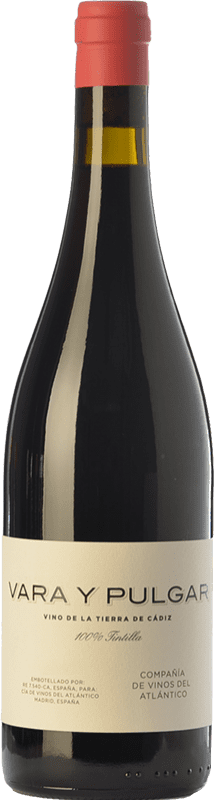 19,95 € Free Shipping | Red Wine Vinos del Atlántico Vara y Pulgar Crianza — Aged I.G.P. Vino de la Tierra de Cádiz Andalusia Spain Tintilla Bottle 75 cl