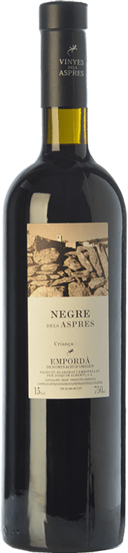 25,95 € Free Shipping | Red wine Aspres Negre Aged D.O. Empordà Catalonia Spain Grenache, Cabernet Sauvignon, Carignan Bottle 75 cl