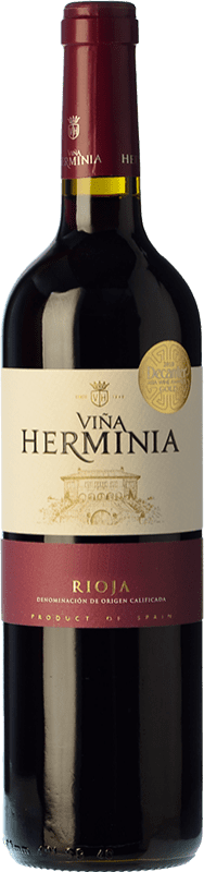 7,95 € 免费送货 | 红酒 Viña Herminia 岁 D.O.Ca. Rioja 拉里奥哈 西班牙 Tempranillo, Grenache 瓶子 75 cl