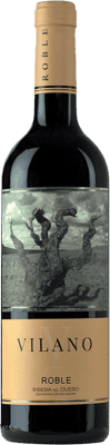 12,95 € 免费送货 | 红酒 Viña Vilano 橡木 D.O. Ribera del Duero 卡斯蒂利亚莱昂 西班牙 Tempranillo 瓶子 75 cl