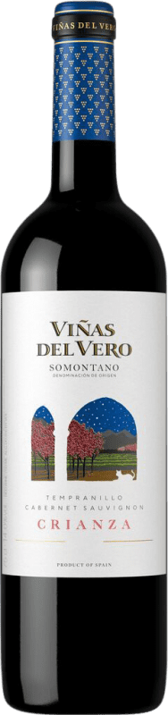 8,95 € Free Shipping | Red Wine Viñas del Vero Crianza — Aged D.O. Somontano Aragon Spain Tempranillo, Cabernet Sauvignon Bottle 75 cl