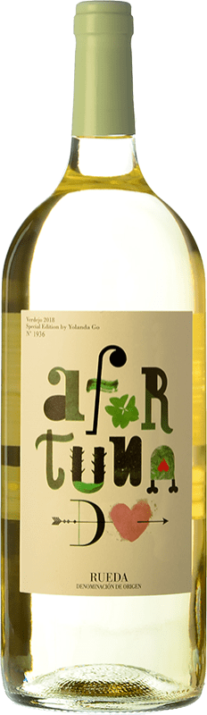 19,95 € Envío gratis | Vino blanco Viñedos Singulares Afortunado D.O. Rueda Castilla y León España Verdejo Botella Magnum 1,5 L