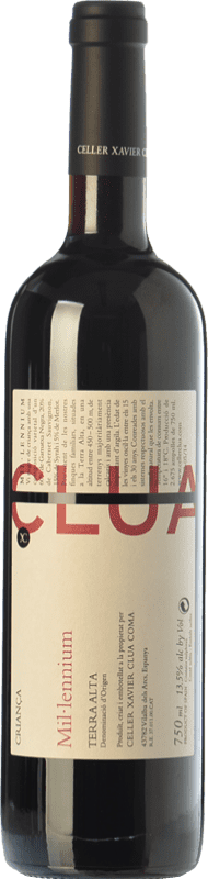 28,95 € Free Shipping | Red wine Xavier Clua Mil·lennium Crianza D.O. Terra Alta Catalonia Spain Merlot, Syrah, Grenache, Cabernet Sauvignon, Pinot Black Bottle 75 cl