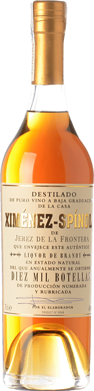 94,95 € Envio grátis | Brandy Conhaque Ximénez-Spínola Criaderas Diez Mil Botellas D.O. Jerez-Xérès-Sherry Andaluzia Espanha Garrafa 70 cl