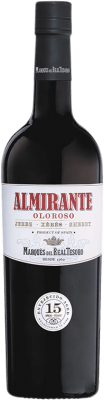 25,95 € Free Shipping | Fortified Wine Marqués del Real Tesoro Almirante Oloroso D.O. Jerez-Xérès-Sherry Andalusia Spain Palomino Fino 15 Years 75 cl