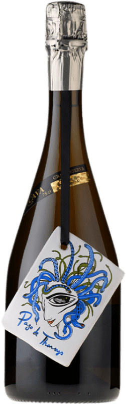 32,95 € Envio grátis | Espumante Branco Pago de Tharsys Brut Nature — Bruto Natural D.O. Cava Espanha Macabeo, Chardonnay 75 cl
