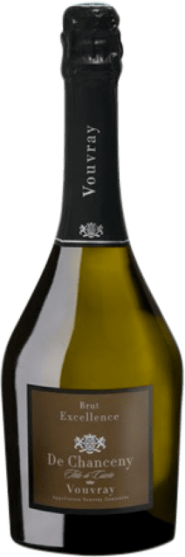 17,95 € 送料無料 | 白スパークリングワイン De Chanceny Tete de Cuvée Brut A.O.C. Vouvray フランス Chenin White ボトル 75 cl