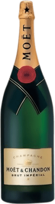 533,95 € Бесплатная доставка | Белое игристое вино Moët & Chandon Brut — брют Impérial — Имперский Резерва A.O.C. Champagne шампанское Франция Pinot Noir — Пино Нуар, Chardonnay — Шардоне, Pinot Meunier — Пино Менье Бутылка Иеробоам Двойной Магнум 3 L