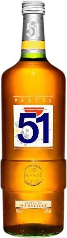 19,95 € Envío gratis | Pastis Pernod Ricard 51 Francia Botella 1 L