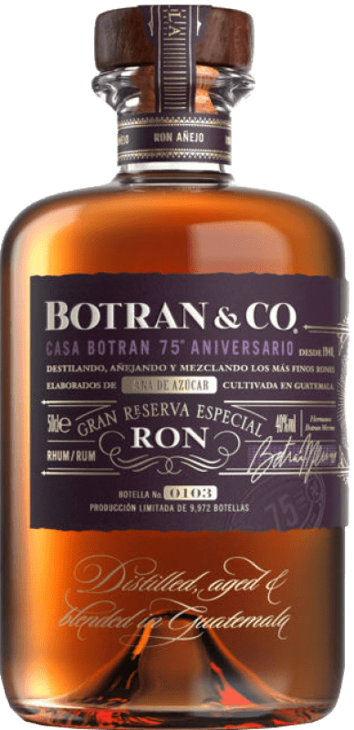 214,95 € 送料無料 | ラム Licorera Quezalteca Botran & Co Especial グランド・リザーブ ボトル Medium 50 cl