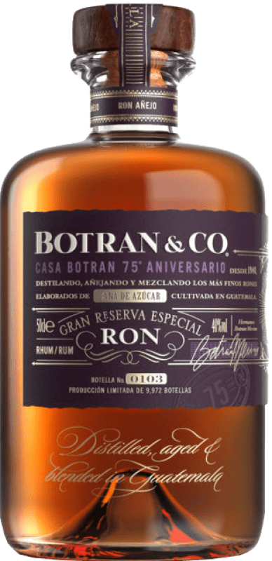 215,95 € Envío gratis | Ron Licorera Quezalteca Botran & Co Especial Gran Reserva México Botella Medium 50 cl