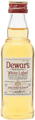 2,95 € Spedizione Gratuita | Whisky Blended Dewar's White Label Bottiglia Miniatura 5 cl