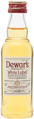 2,95 € Envío gratis | Whisky Blended Dewar's White Label Reino Unido Botellín Miniatura 5 cl