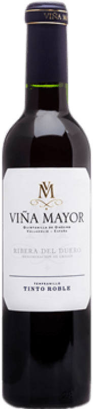 6,95 € Бесплатная доставка | Красное вино Viña Mayor Дуб D.O. Ribera del Duero Кастилия-Леон Испания Tempranillo Половина бутылки 37 cl