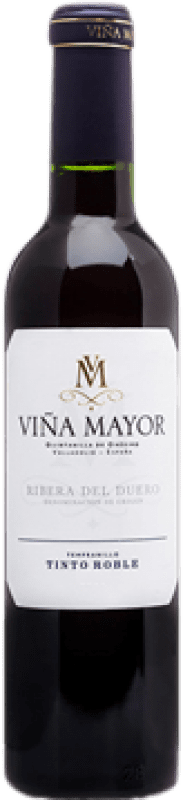 7,95 € Бесплатная доставка | Красное вино Viña Mayor Дуб D.O. Ribera del Duero Кастилия-Леон Испания Tempranillo Половина бутылки 37 cl