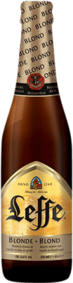 76,95 € 免费送货 | 盒装24个 啤酒 Leffe Blonde — 淡色啤酒 比利时 三分之一升瓶 33 cl