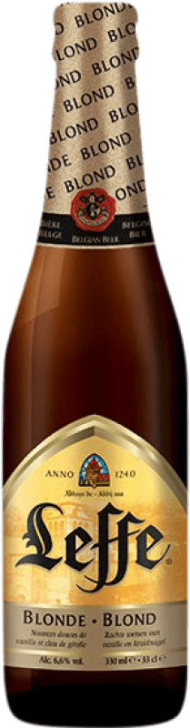 76,95 € 送料無料 | 24個入りボックス ビール Leffe Blonde — ブロンド ベルギー 1/3ボトル 33 cl