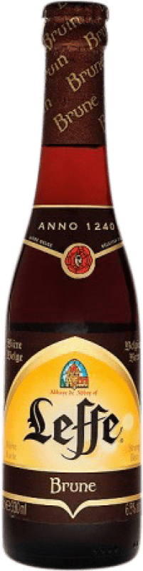 63,95 € Kostenloser Versand | 24 Einheiten Box Bier Leffe Brune Belgien Drittel-Liter-Flasche 33 cl