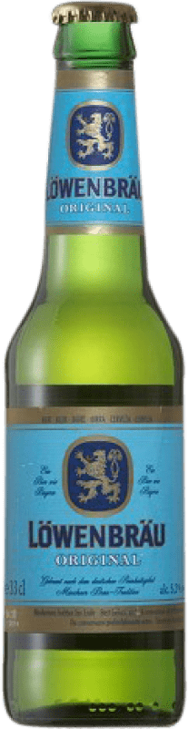 32,95 € Envío gratis | Caja de 24 unidades Cerveza AB InBev Lowenbrau Original República Checa Botellín Tercio 33 cl