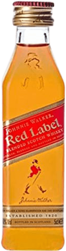 3,95 € Free Shipping | Blended Whisky Johnnie Walker Red Label United Kingdom Miniature Bottle 5 cl