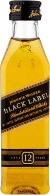 6,95 € Spedizione Gratuita | Whisky Blended Johnnie Walker Black Label 12 Anni Bottiglia Miniatura 5 cl