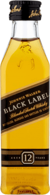 6,95 € Envio grátis | Whisky Blended Johnnie Walker Black Label 12 Anos Garrafa Miniatura 5 cl