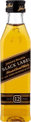 3,95 € Envio grátis | Whisky Blended Johnnie Walker Black Label 12 Anos Garrafa Miniatura 5 cl