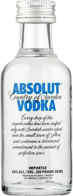 3,95 € 免费送货 | 伏特加 Absolut 瑞典 微型瓶 5 cl