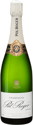 132,95 € Envio grátis | Espumante branco Pol Roger Brut Reserva A.O.C. Champagne Champagne França Pinot Preto, Chardonnay, Pinot Meunier Garrafa Magnum 1,5 L