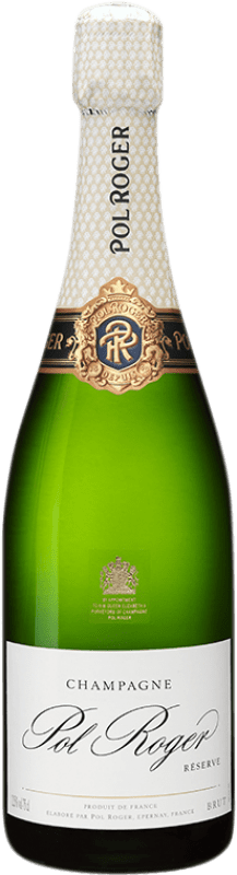 139,95 € Kostenloser Versand | Weißer Sekt Pol Roger Brut Reserve A.O.C. Champagne Champagner Frankreich Spätburgunder, Chardonnay, Pinot Meunier Magnum-Flasche 1,5 L