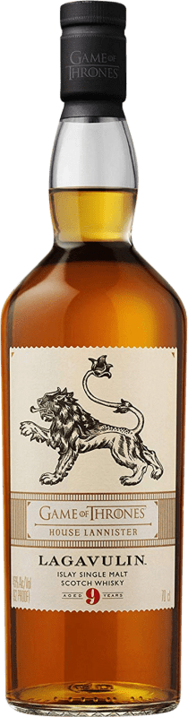 114,95 € Envío gratis | Whisky Single Malt Lagavulin Edición Limitada Juego de Tronos Casa Lannister 9 Años Botella 70 cl