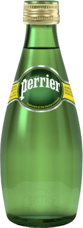 49,95 € 免费送货 | 盒装24个 水 Nestle Waters Perrier Mineral Natural — 天然矿物 法国 三分之一升瓶 33 cl 玻璃