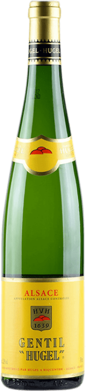 15,95 € Envio grátis | Vinho branco Hugel & Fils Riesling Gentil A.O.C. Alsace Alsácia França Gewürztraminer, Riesling, Pinot Cinza Garrafa 75 cl