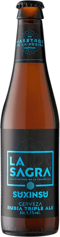 57,95 € Envio grátis | Caixa de 24 unidades Cerveja La Sagra Suxinsu Espanha Garrafa Terço 33 cl