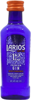 2,95 € Envio grátis | Gin Larios Premium Gin Mediterránea Espanha 12 Anos Garrafa Miniatura 5 cl