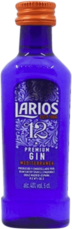 2,95 € Kostenloser Versand | Genever Gin Larios 12 Botánicos Premium, Mediterranean — Mediterrane Spanien Miniaturflasche 5 cl Flor de Azahar — Orangenblüte