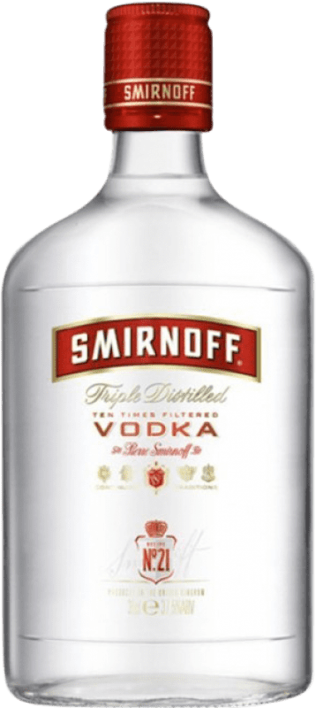 10,95 € Envío gratis | Vodka Smirnoff Francia Petaca Pequeña 35 cl