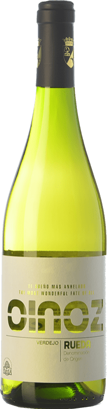 7,95 € Envío gratis | Vino blanco Carlos Moro Oinoz D.O. Rueda Castilla y León Verdejo Botella 75 cl