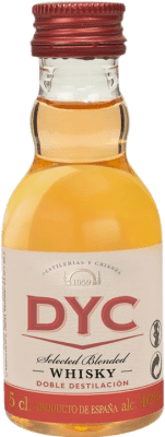 2,95 € Spedizione Gratuita | Whisky Blended DYC Spagna Bottiglia Miniatura 5 cl