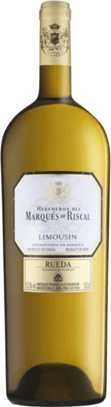 61,95 € Kostenloser Versand | Weißwein Marqués de Riscal Limousin D.O. Rueda Kastilien und León Spanien Verdejo Magnumflasche 1,5 L