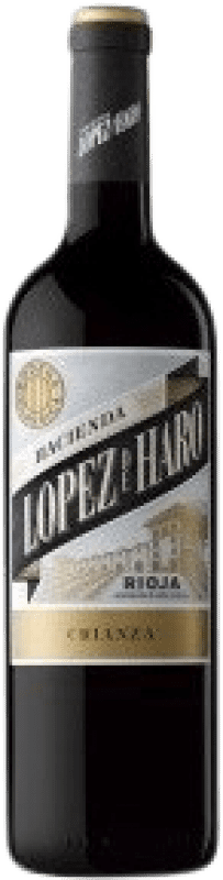 5,95 € Бесплатная доставка | Красное вино Hacienda López de Haro Crianza — Крианса D.O.Ca. Rioja Ла-Риоха Испания Tempranillo — Темпранильо, Garnacha — Гренаш, Graciano — Грасиано Полубутылка 37 cl