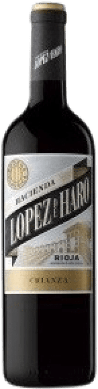 5,95 € Kostenloser Versand | Rotwein Hacienda López de Haro Alterung D.O.Ca. Rioja La Rioja Spanien Tempranillo, Grenache, Graciano Halbe Flasche 37 cl