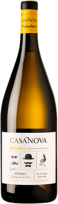 14,95 € Envío gratis | Vino blanco Pazo Casanova D.O. Ribeiro Galicia España Godello, Loureiro, Treixadura, Albariño Botella 75 cl