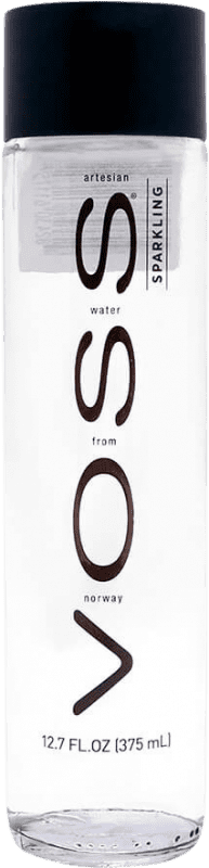 87,95 € Envio grátis | Caixa de 24 unidades Água VOSS Water Frizzante — Meio Espumante, Mineral Natural Noruega Meia Garrafa 37 cl