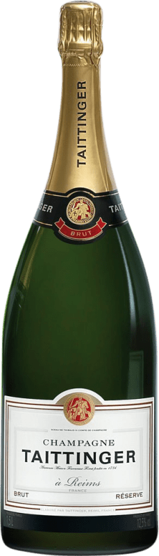 125,95 € Envío gratis | Espumoso blanco Taittinger Brut Reserva A.O.C. Champagne Champagne Francia Pinot Negro, Chardonnay, Pinot Meunier Botella Magnum 1,5 L