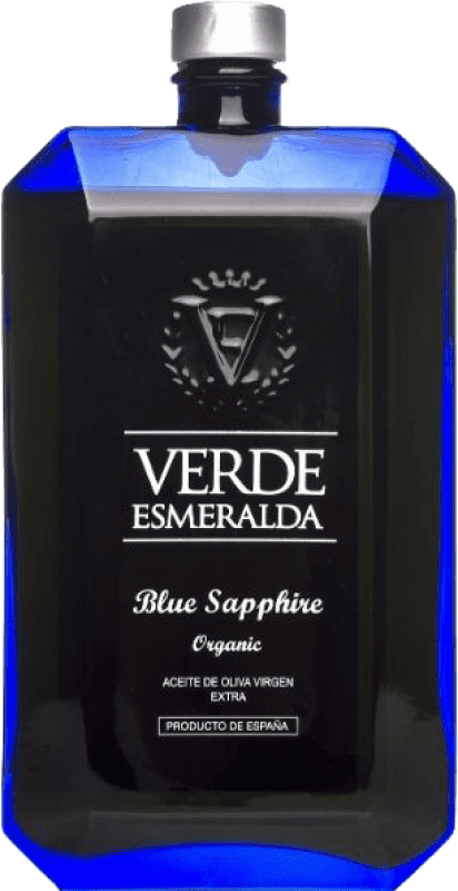 39,95 € Spedizione Gratuita | Olio d'Oliva Verde Esmeralda Sapphire Blue — Edizione Blu, Premium, EVO Extra Vergine Spagna Picual Organic — Bio Bottiglia Medium 50 cl