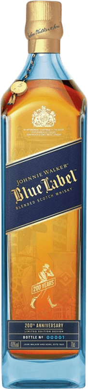 377,95 € Spedizione Gratuita | Whisky Blended Johnnie Walker 200Th Anniversary Blue — Edizione Blu Regno Unito Bottiglia 70 cl